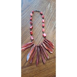 Hot Pink Abalone Shells Strand Bead Necklace